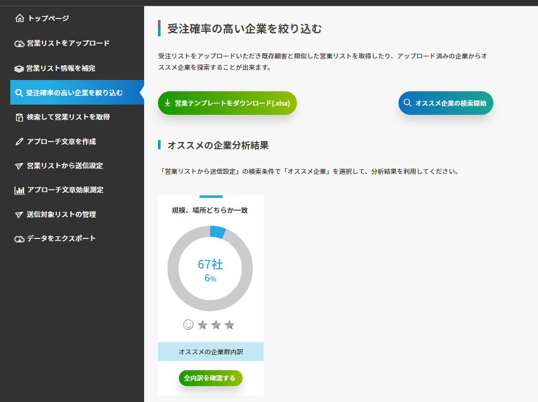 自動で顧客層を絞り込み